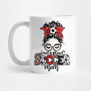 Loud And Proud Soccer Mom Messy Bun Leopard Mug